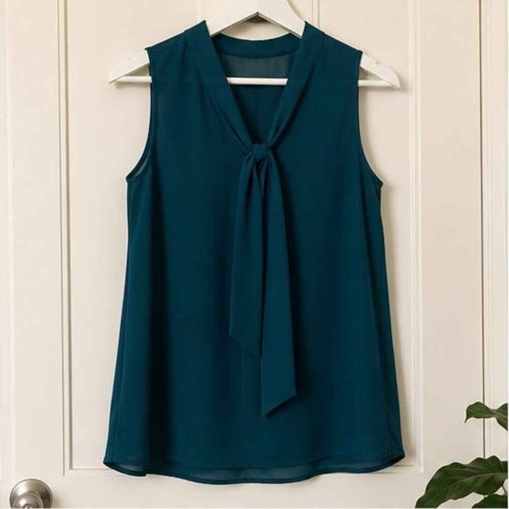 Teal Pleated Blouse
